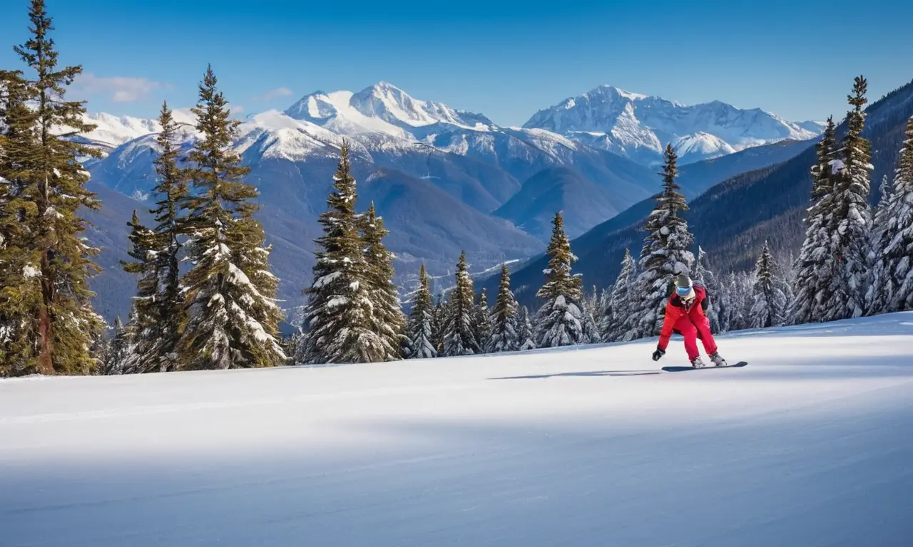 Montagnes enneigées et athlètes en action
