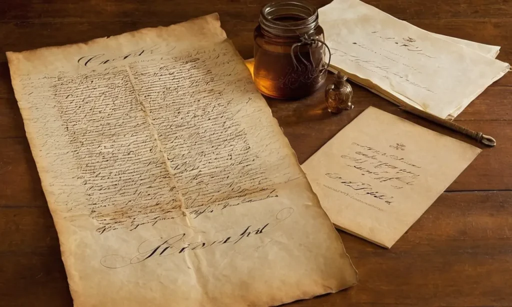 Document ancien sur table en bois
