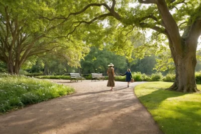 Un parc animé avec diversité et harmonie