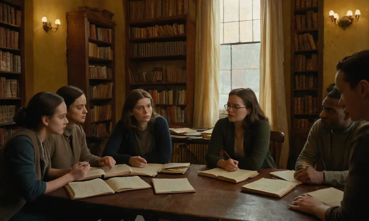 Salle sombre, discussion intense et tension palpable