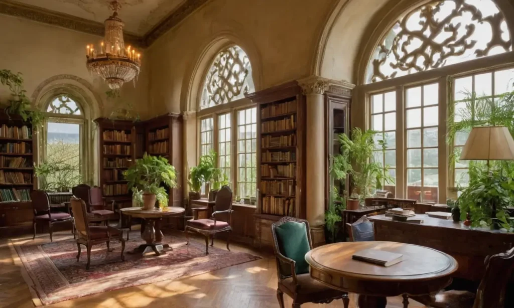 Une bibliothèque ensoleillée