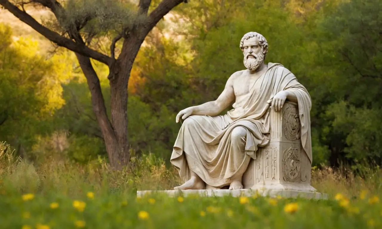 Socrate entouré de disciples dans la nature