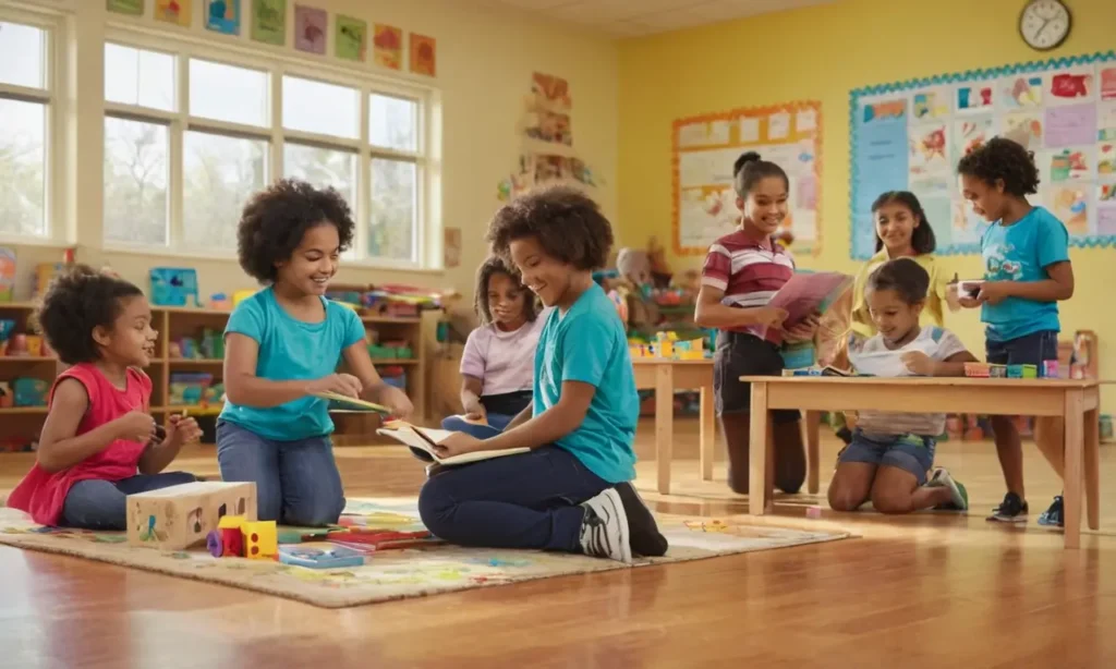Scène de classe colorée et collaborative