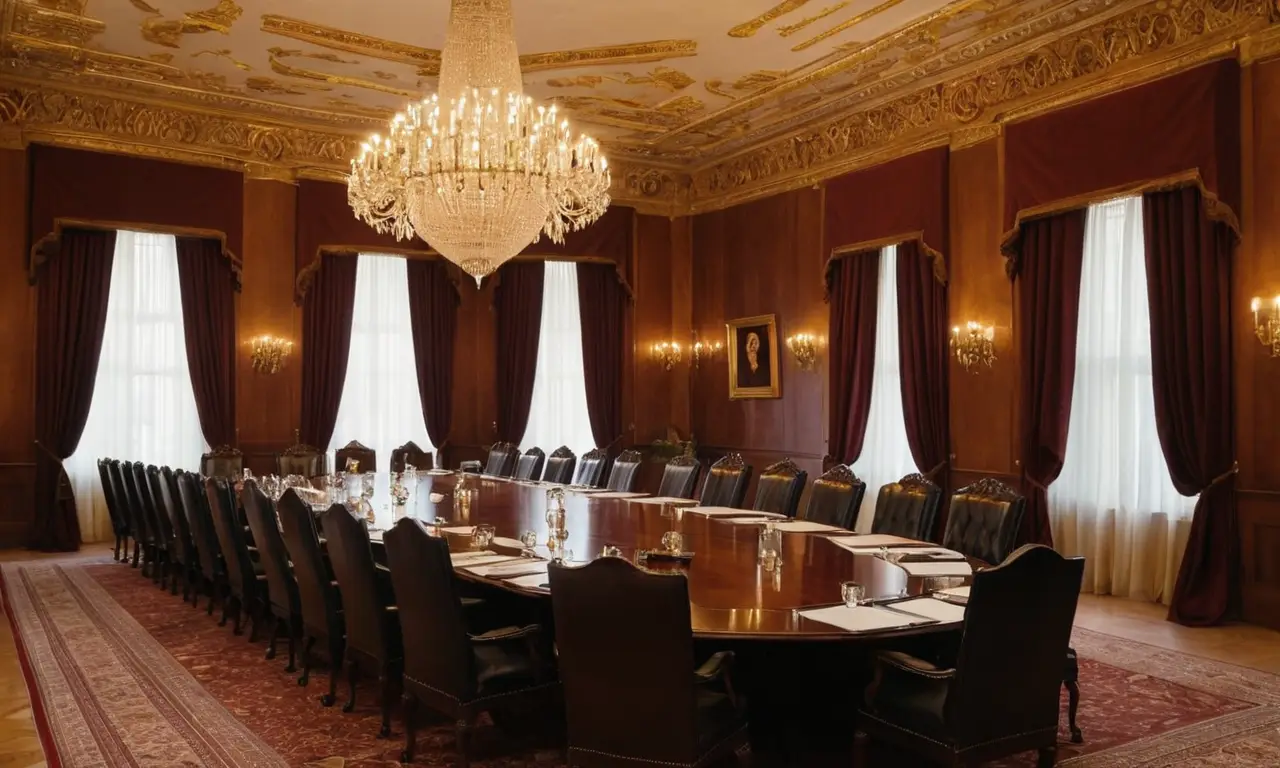 Salle de conférence animée et élégante