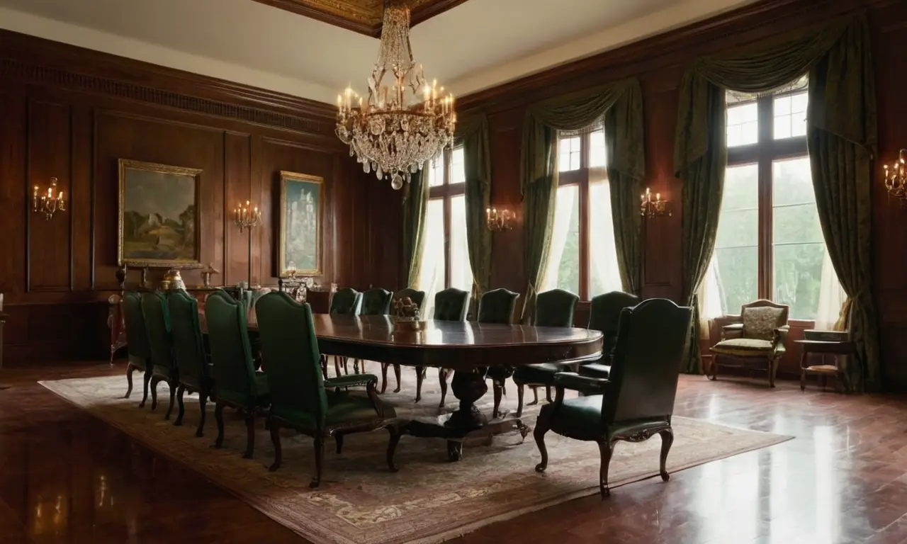 Salle majestueuse, ambiance dautorité et discussion