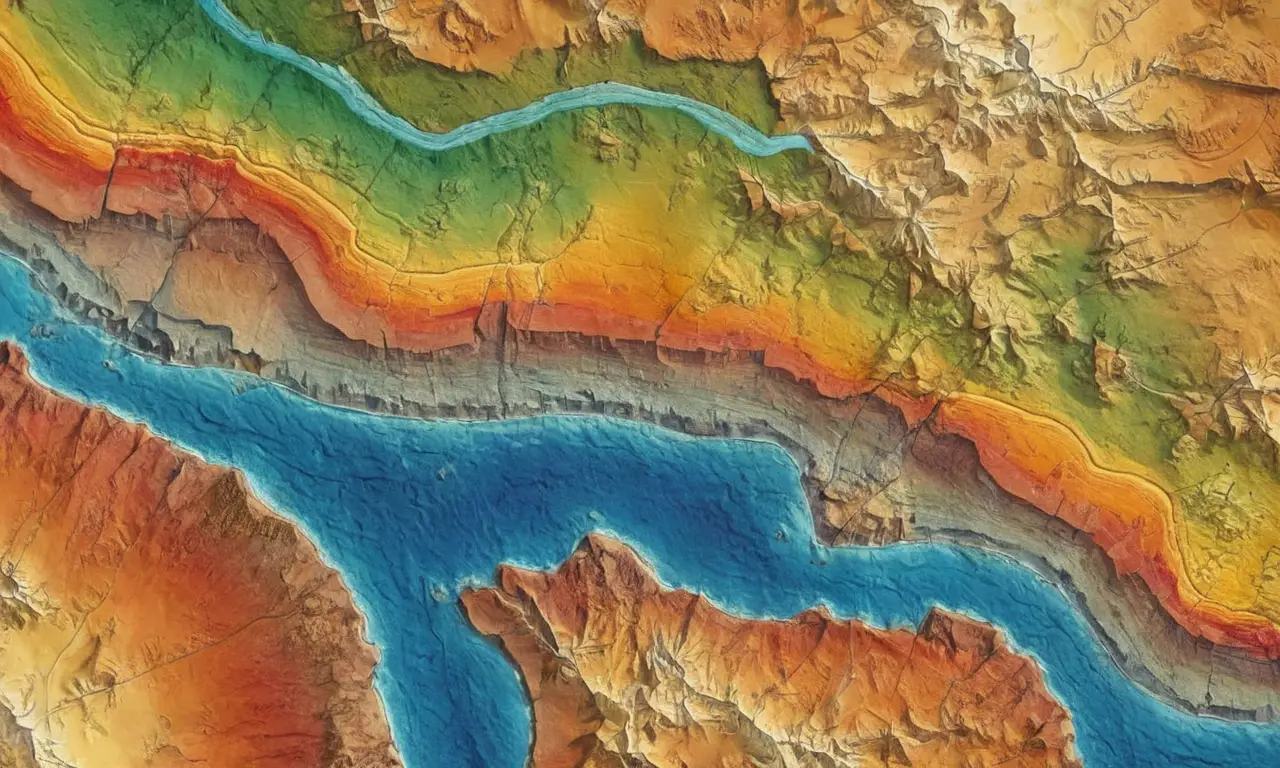 Carte géologique illustrant les dynamiques tectoniques