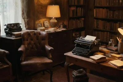 Une pièce sombre pleine de livres