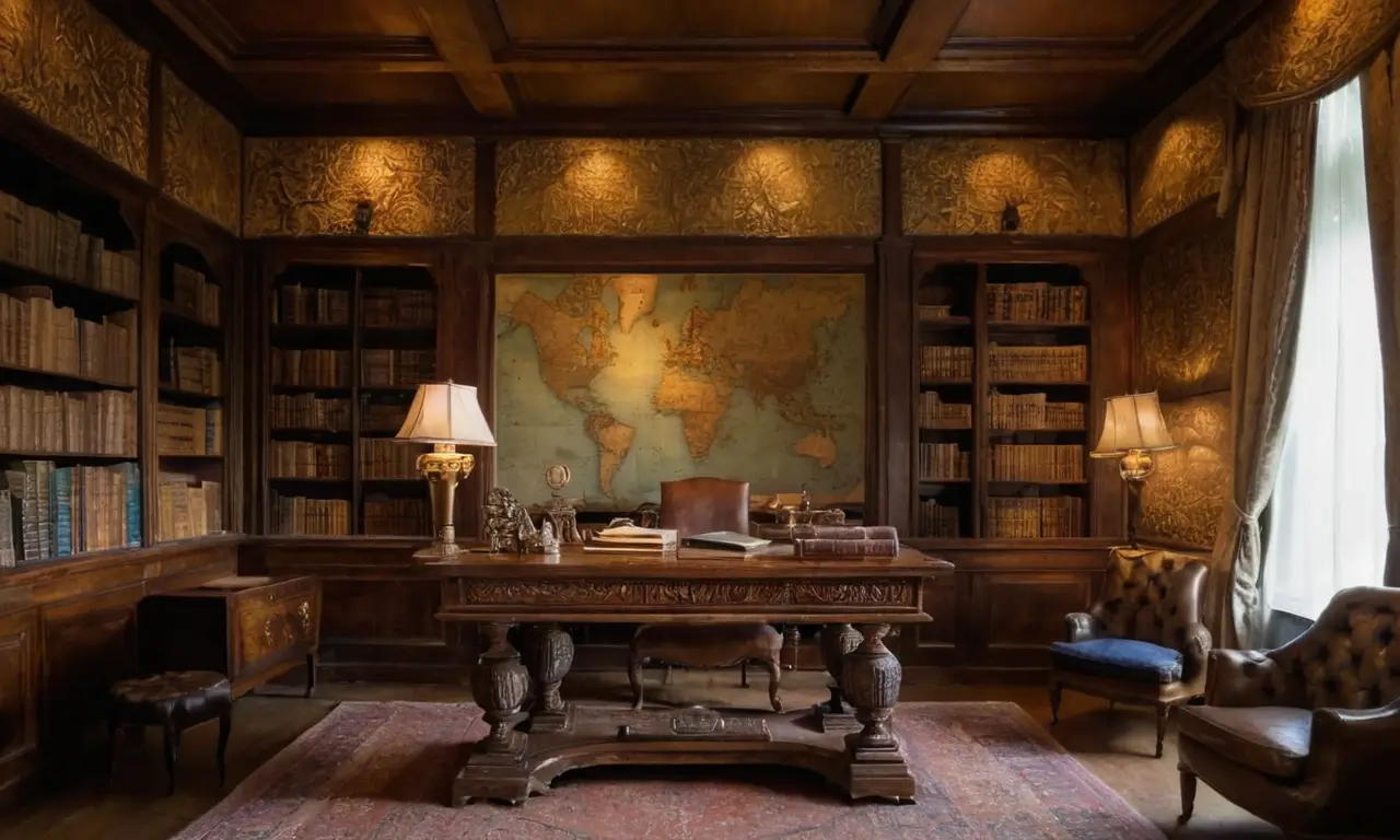 Un bureau ancien inspirant la réflexion intellectuelle