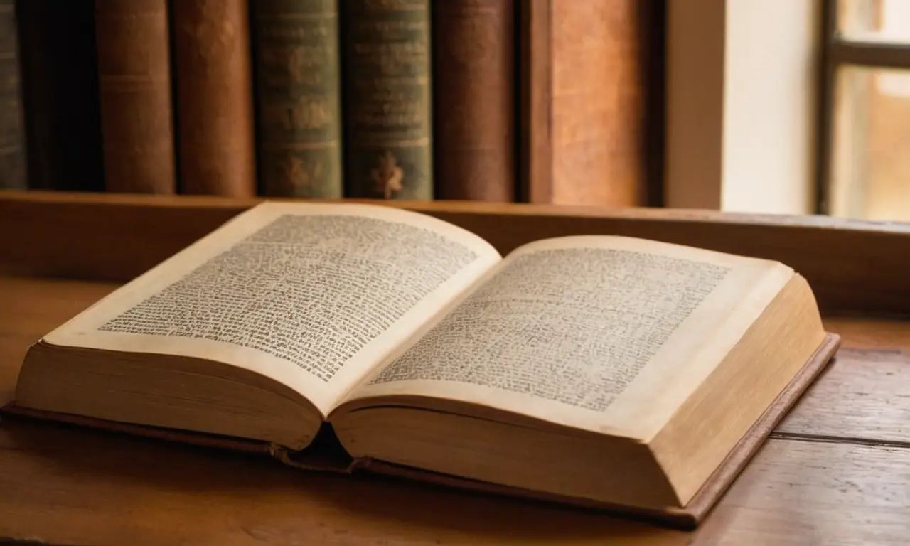 Livre ancien sur table, lumière douce