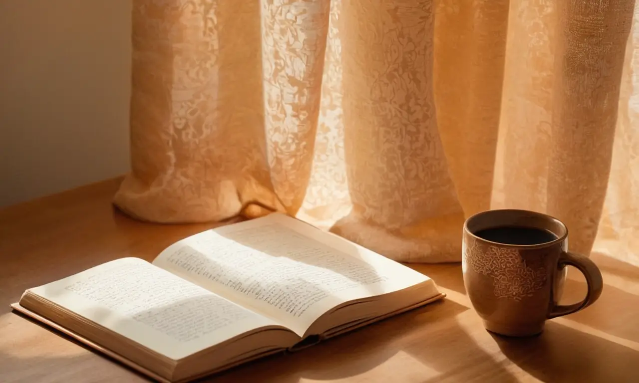 Une pièce chaleureuse, lumière douce et objets variés