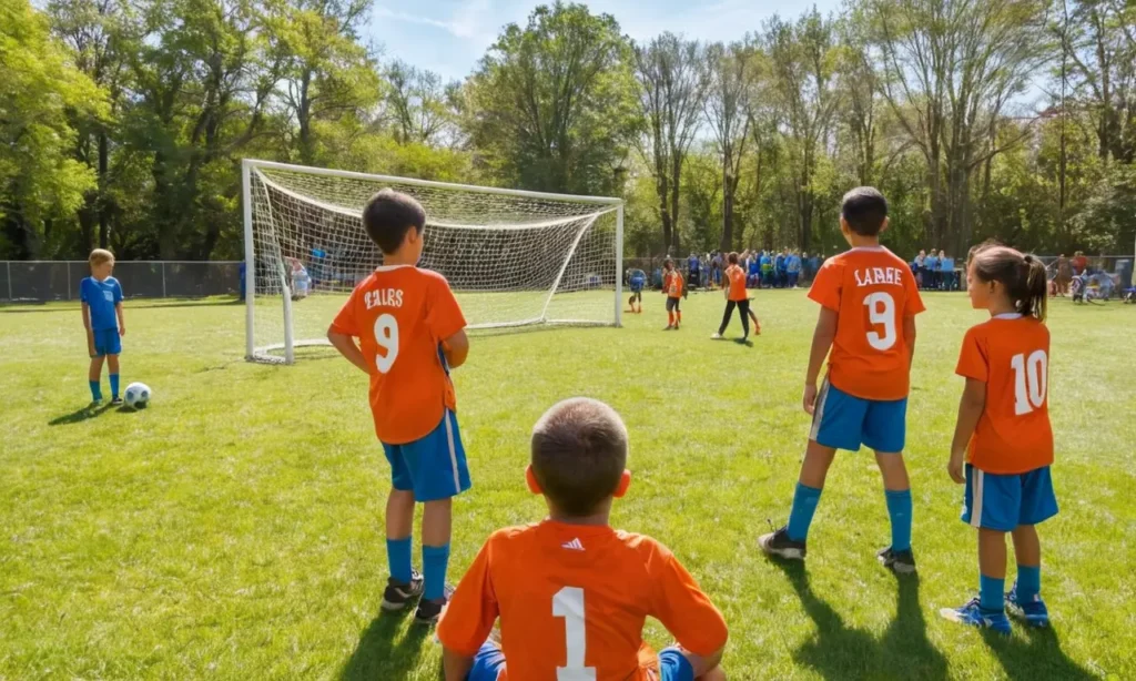 Un terrain de foot animé par des enfants