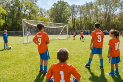 Un terrain de foot animé par des enfants