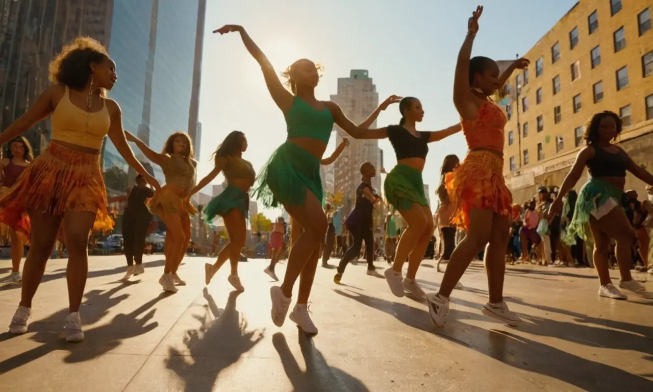 Danseurs énergiques dans un coin animé