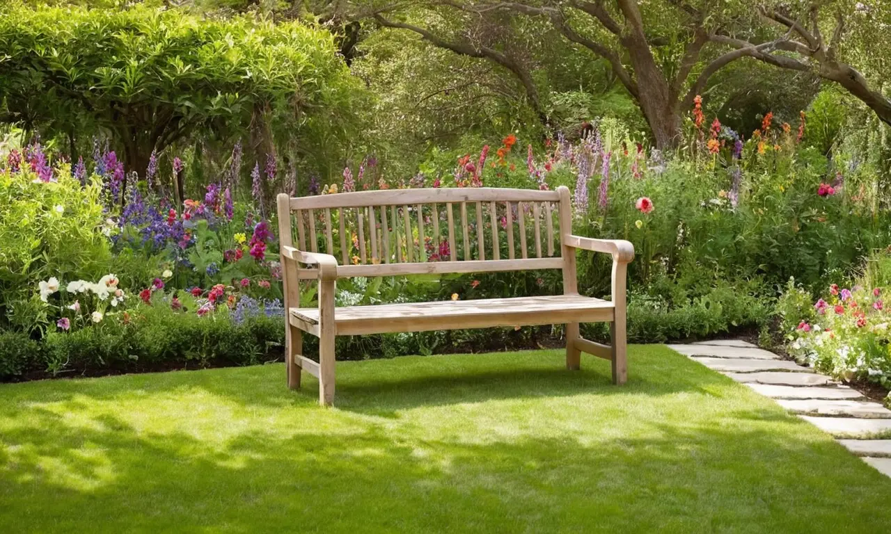 Jardin ensoleillé, fleurs colorées et ambiance paisible