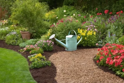 Jardin luxuriant avec fleurs et tout son charme