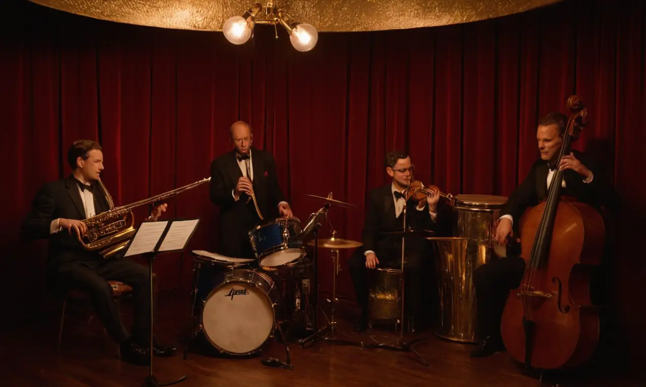 Club jazz intime, ambiance chaleureuse et musicale