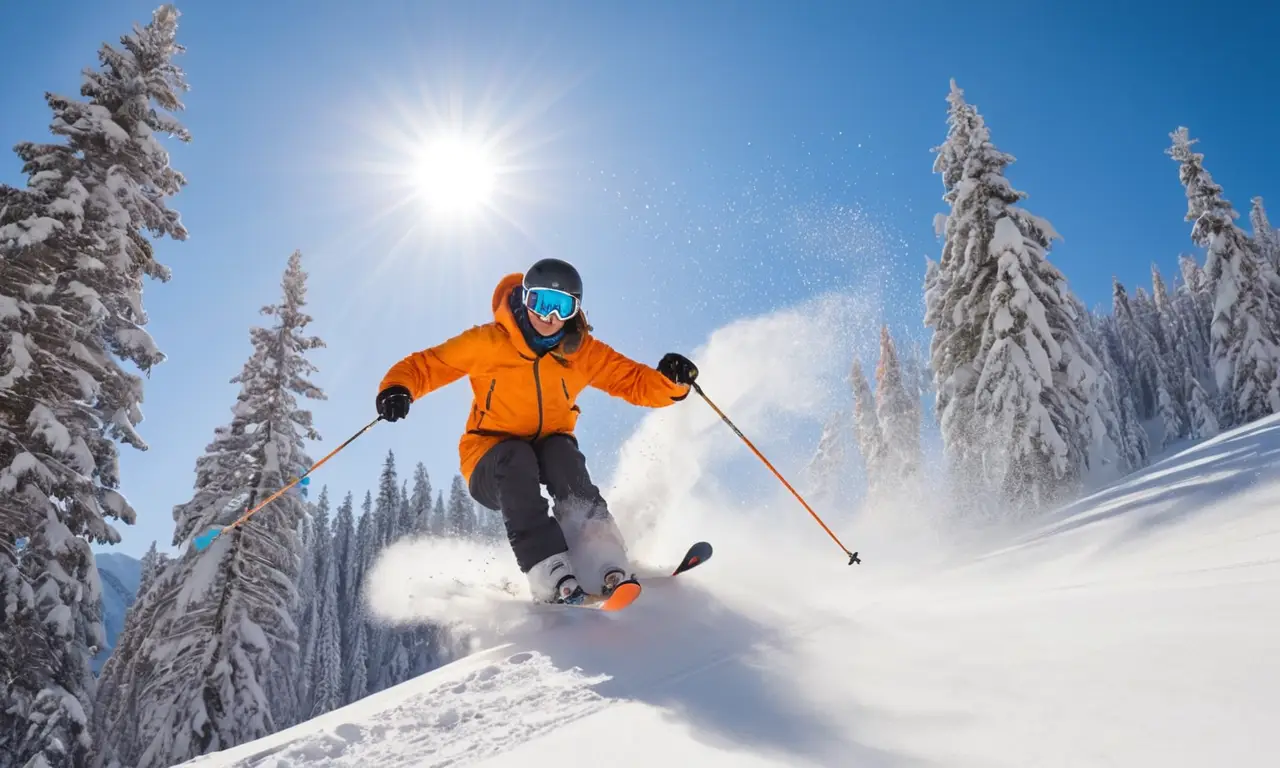 Skieur freestyle dans un paysage ensoleillé
