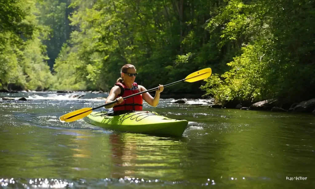 Canoë dynamique dans une forêt verdoyante