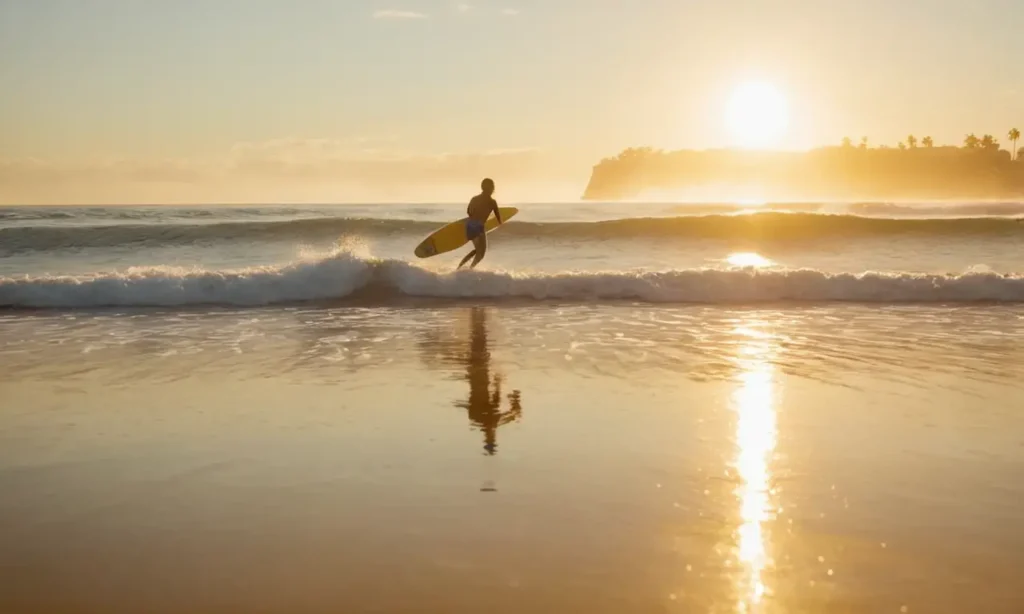 Surf et mer créent une scène vibrante