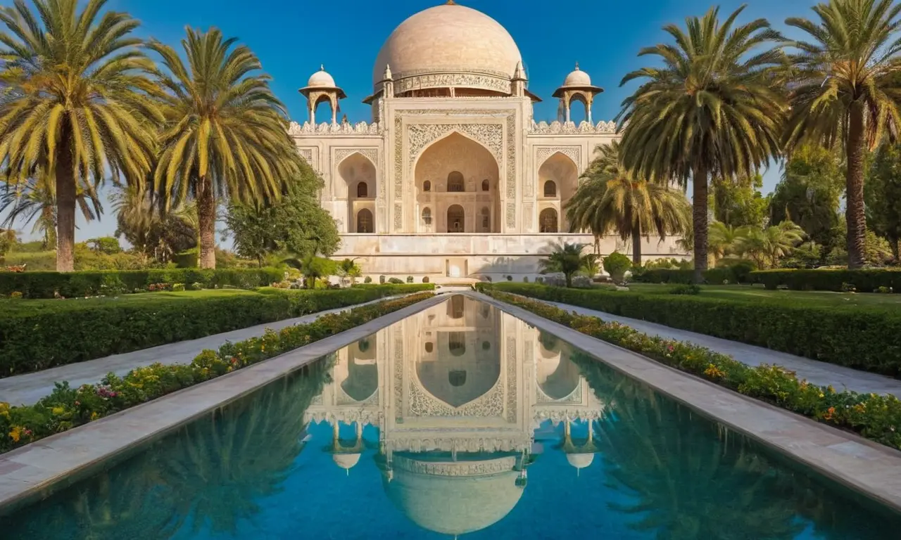 Dôme majestueux, jardins, harmonie et beauté