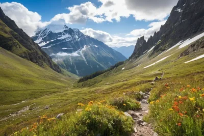 Paysage montagnard vibrant et pleine daventure