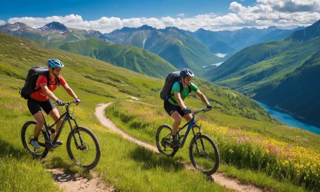 Scène sportive dynamique en pleine nature