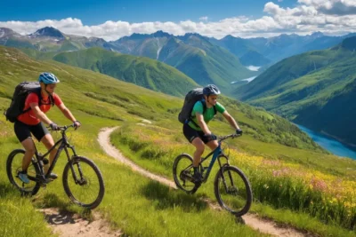 Scène sportive dynamique en pleine nature