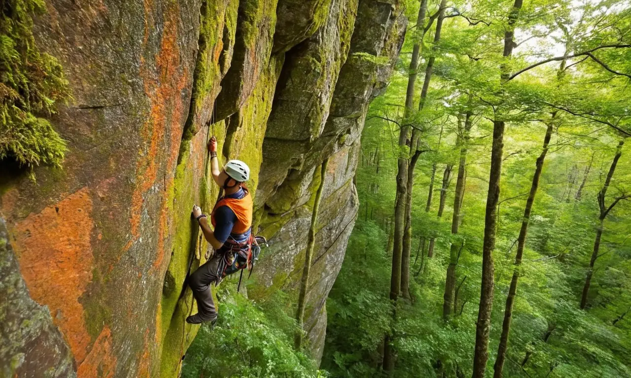 Escalade vertigineuse sur rocher majestueux