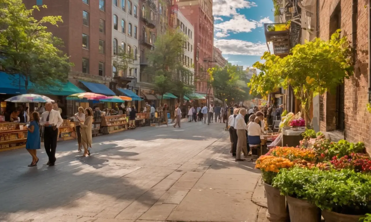 Une rue vivante pleine de diversité
