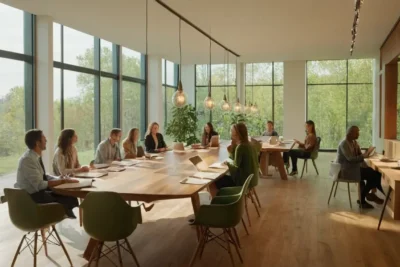 Réunion académique dynamique autour dune table