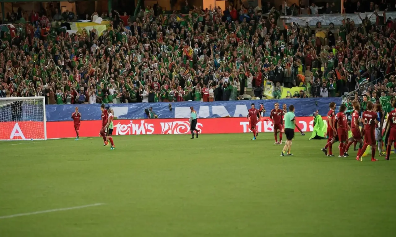 Stade de football vibrant, passion et tension