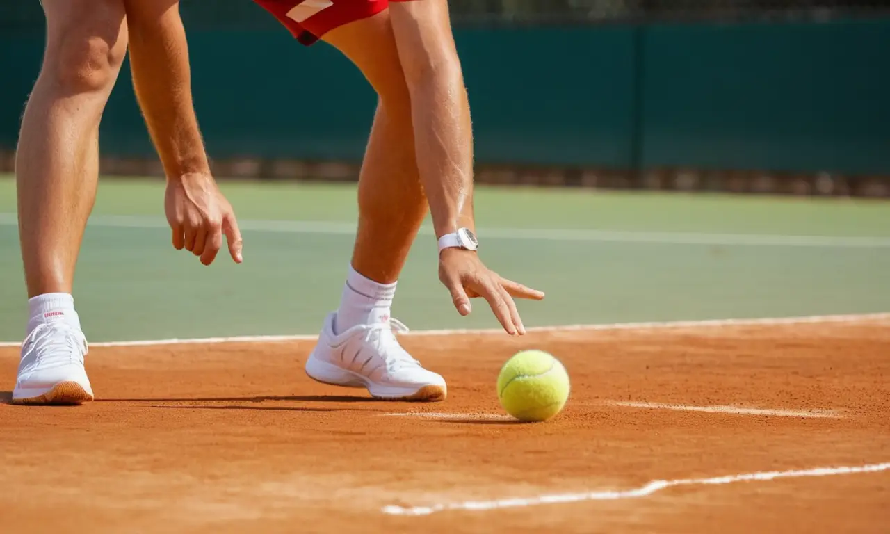 Un joueur de tennis se prépare à servir