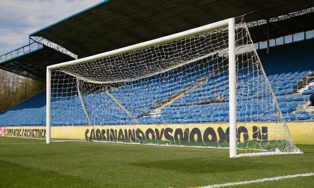 Terrain de football verdoyant, joueurs en action