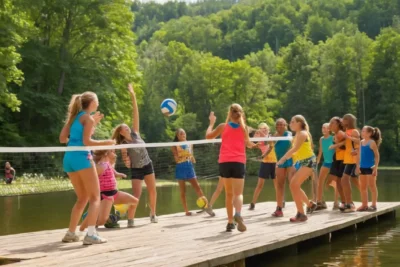 Camp dété dynamique rempli de joie