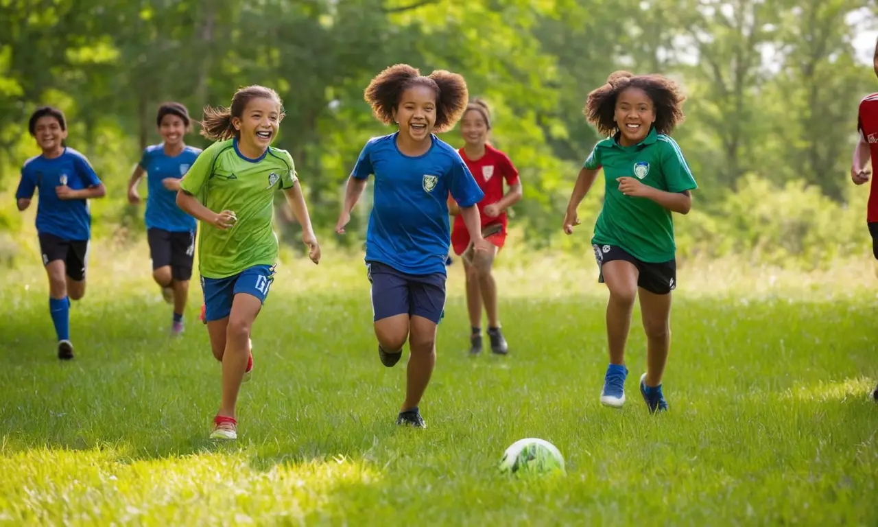 Enfants joyeux jouent au soleil filtré