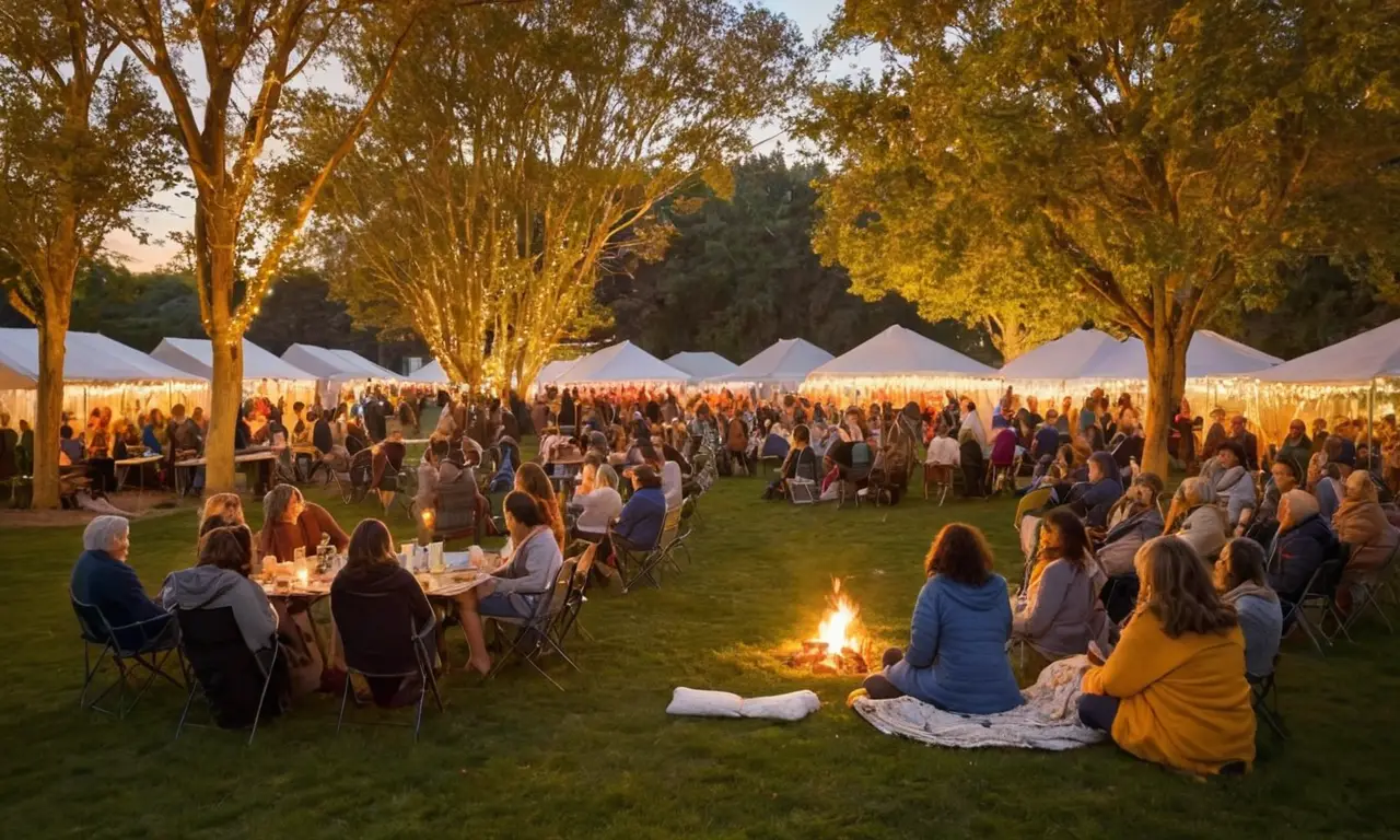 Ciel crépusculaire, cinéma en plein air convivial