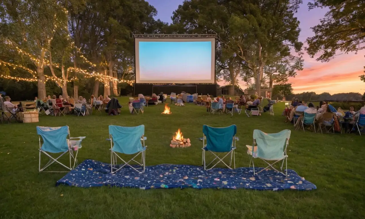Ciné en plein air sous un ciel étoilé