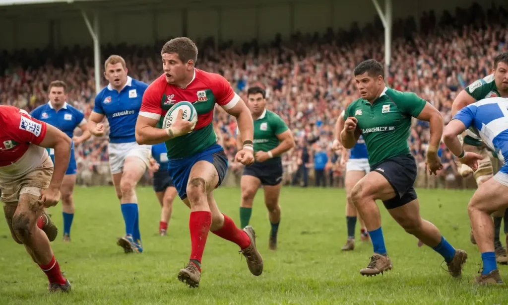 Terrain de rugby vibrant