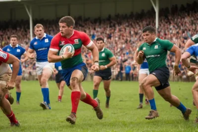 Terrain de rugby vibrant