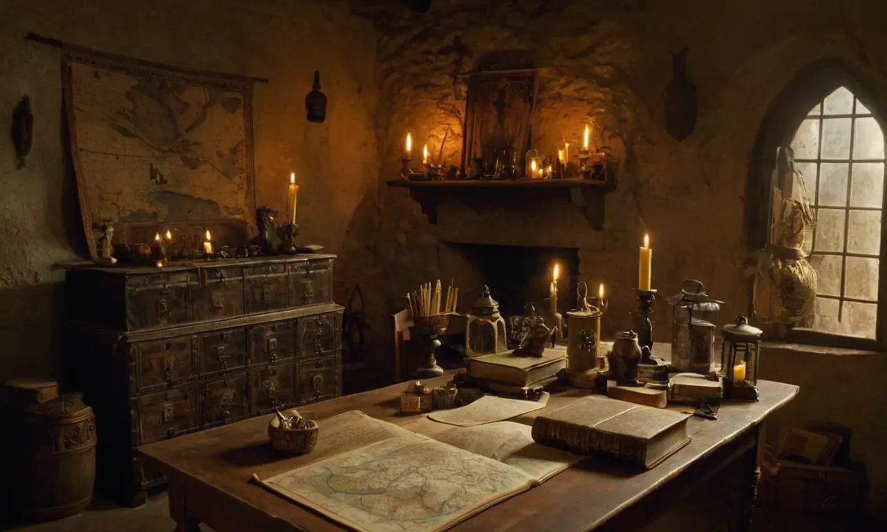 Salle mystérieuse avec joueurs passionnés et détails