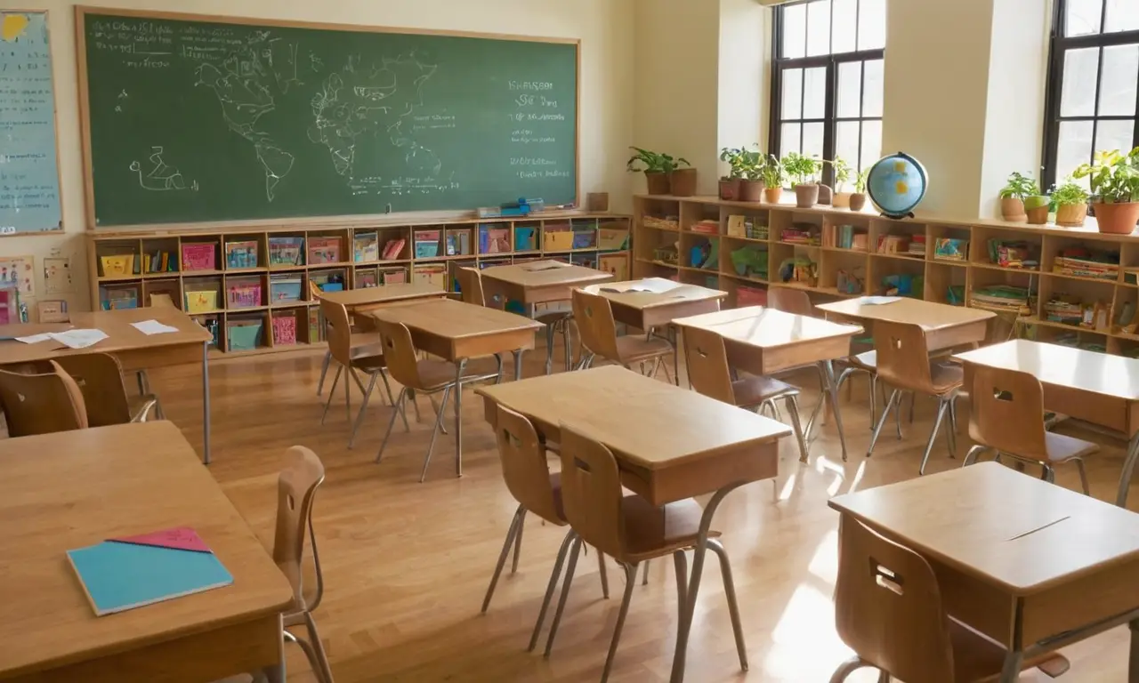 Salle de classe lumineuse et accueillante