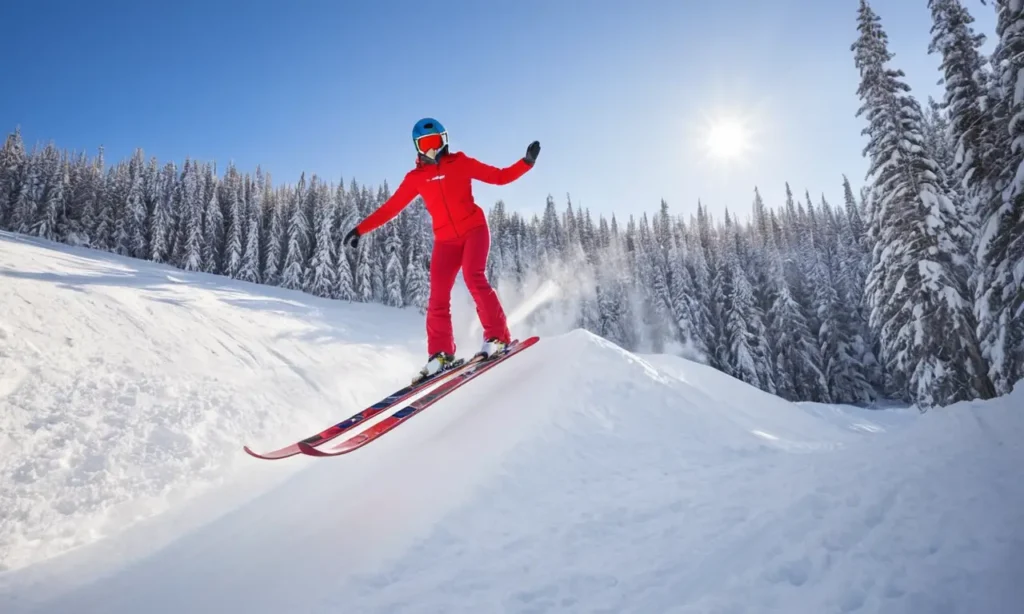 Saut à ski spectaculaire sous ciel bleu