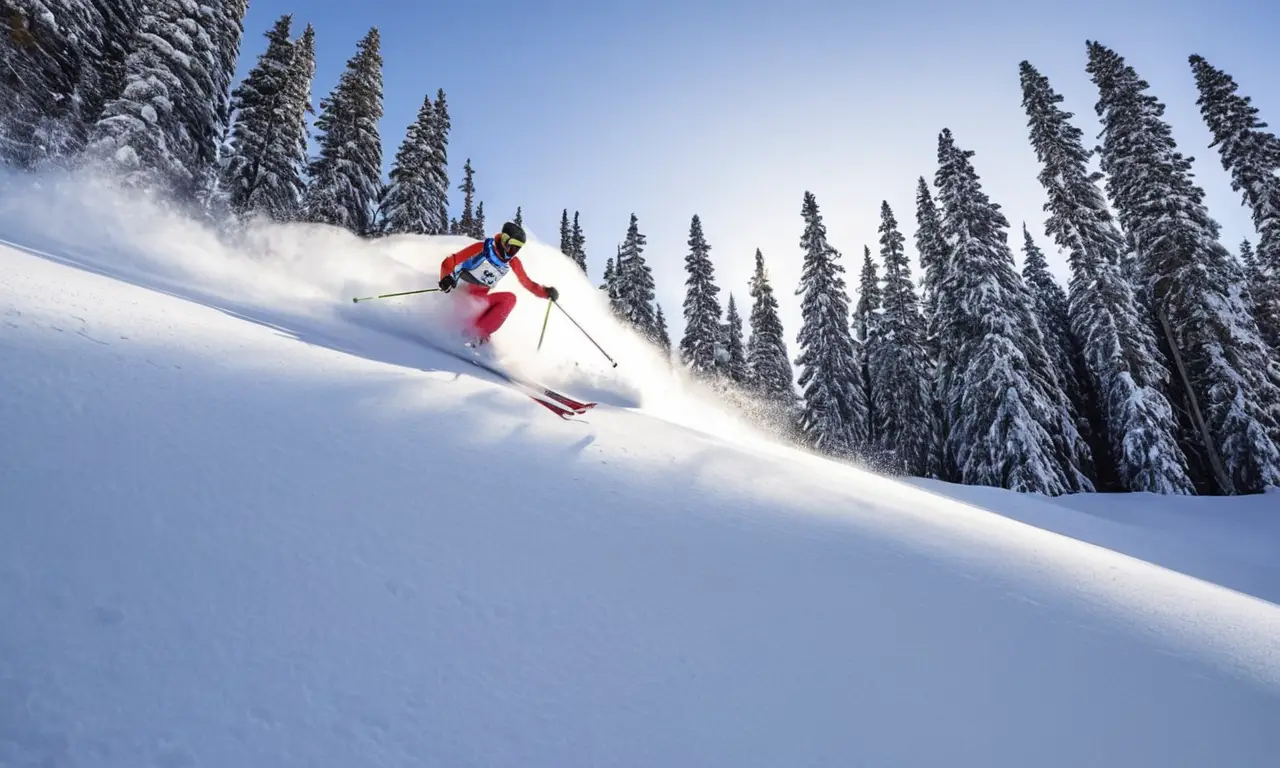 Saut de ski spectaculaire dans un paysage enneigé
