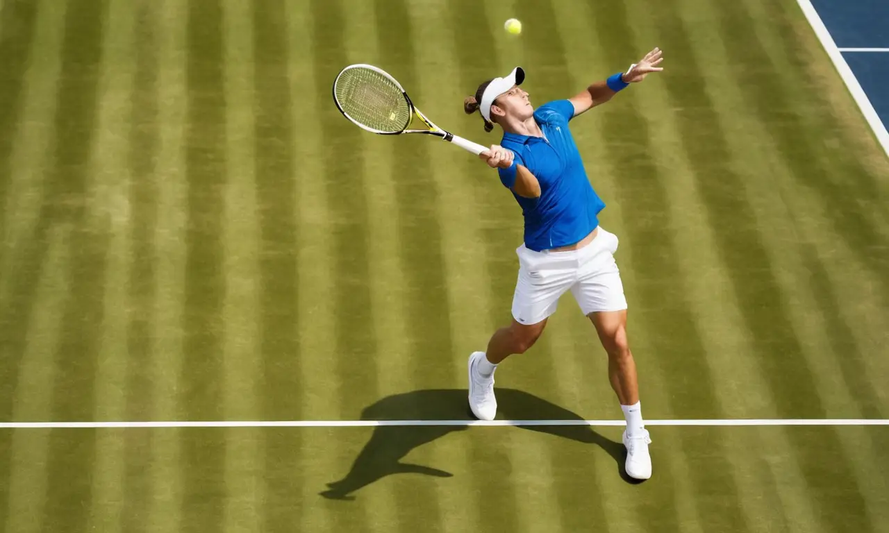 Court de tennis dynamique sous un ciel bleu
