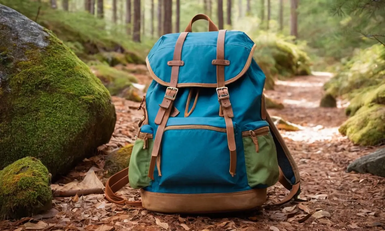 Sac à dos ouvert sur terrain rocheux