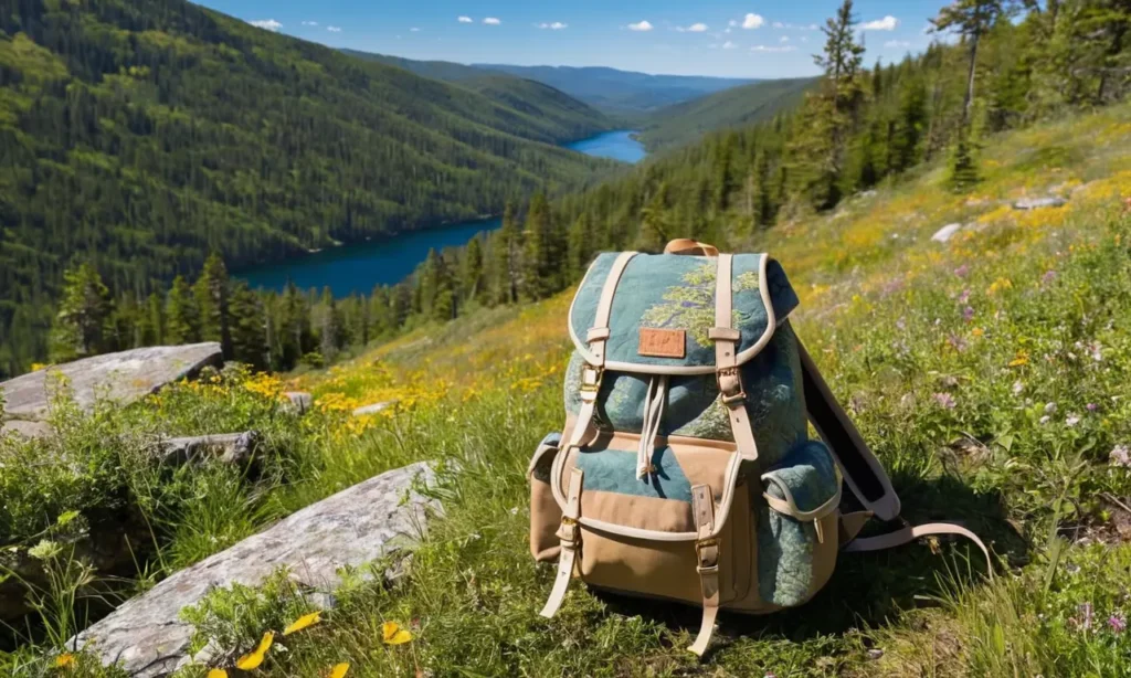 Sac à dos sur un sentier ensoleillé