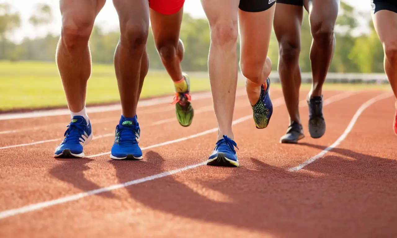 Athlètes concentrés prêts pour un départ explosif