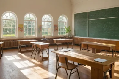 Salle de classe lumineuse et engagée