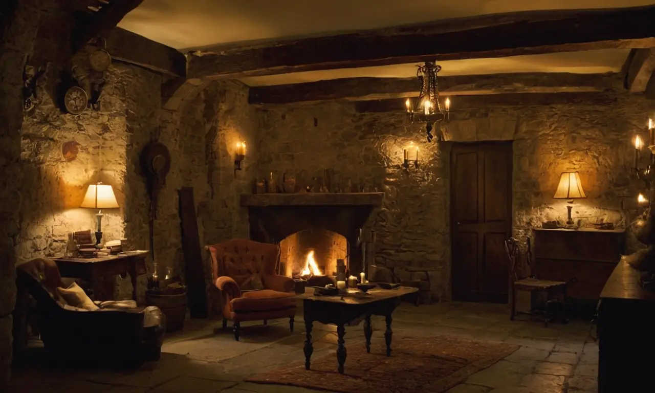 Chambre mystérieuse daventure avec objets anciens