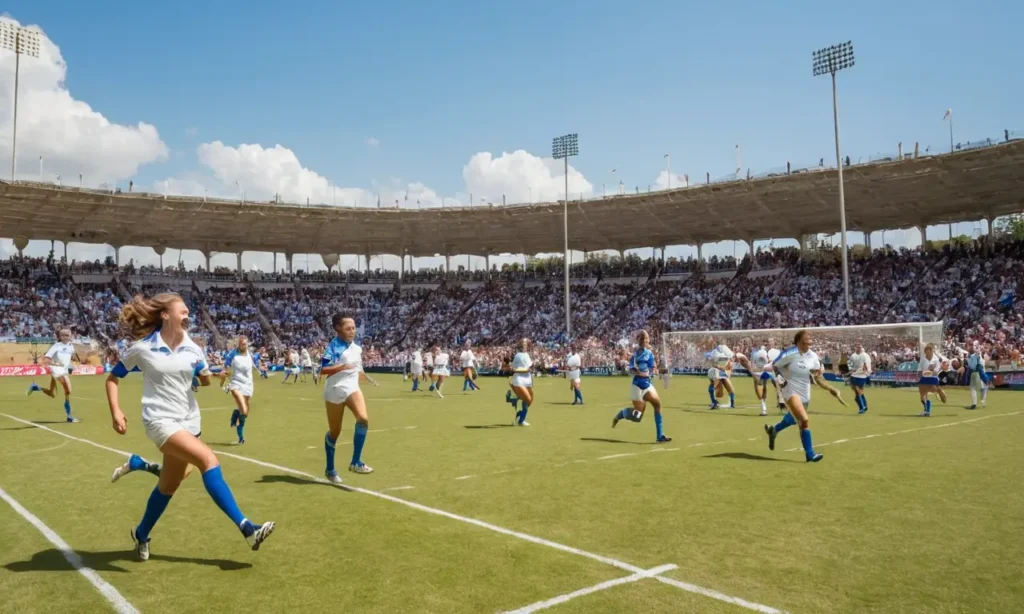 Un match de football animé sous le soleil